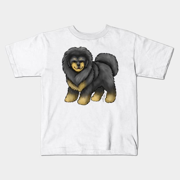 Dog - Tibetan Mastiff - Black and Tan Kids T-Shirt by Jen's Dogs Custom Gifts and Designs
